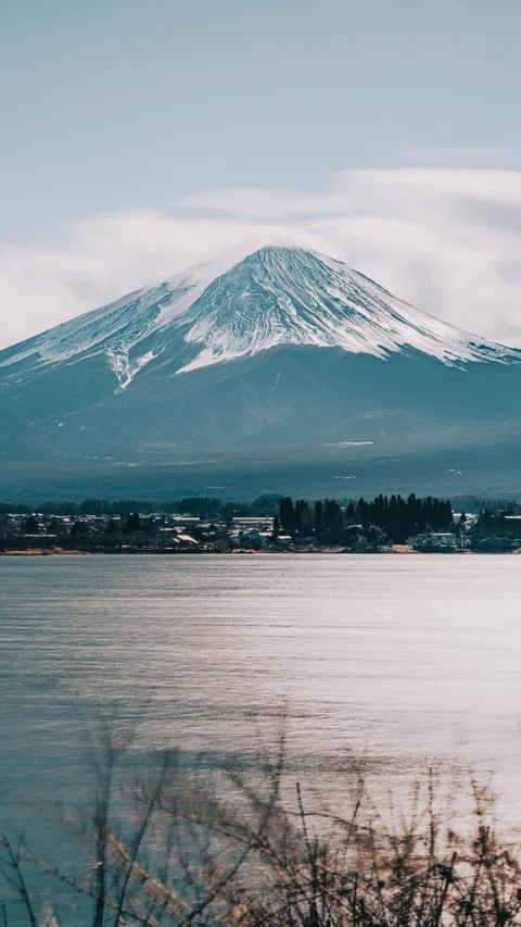 Fuji Dağı ve Göl Manzarası