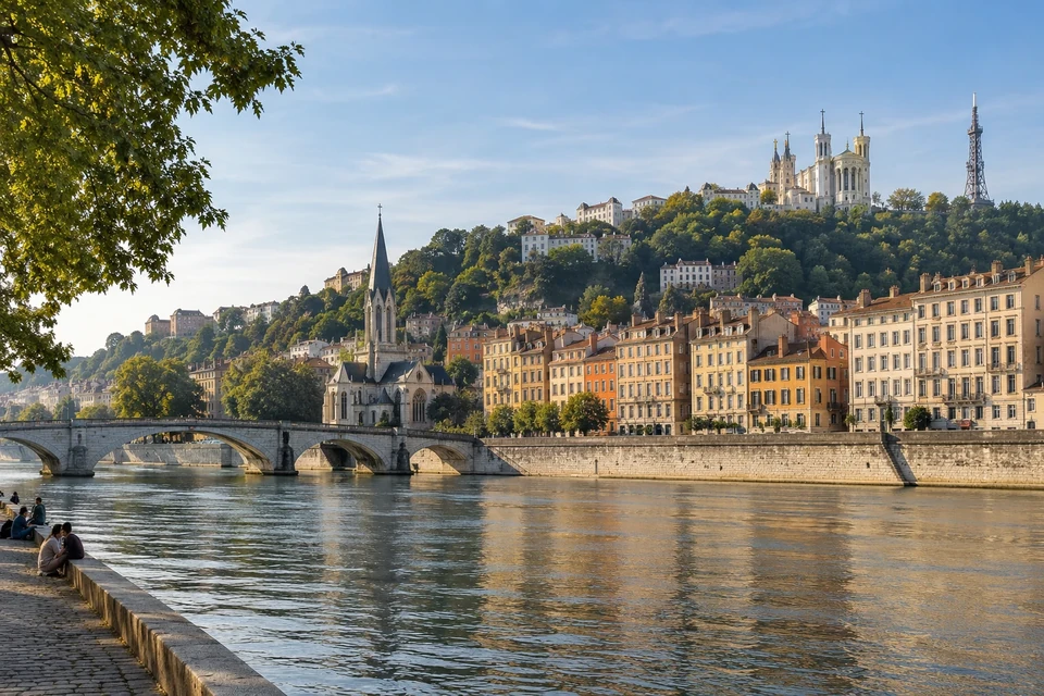 Lyon · Saône Nehri ve Fourvière Tepesi