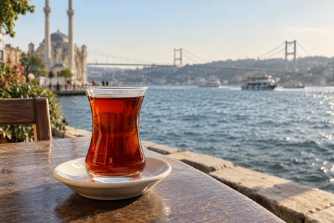 İstanbul · Boğaz Kıyısında İnce Belli Çay Bardağı